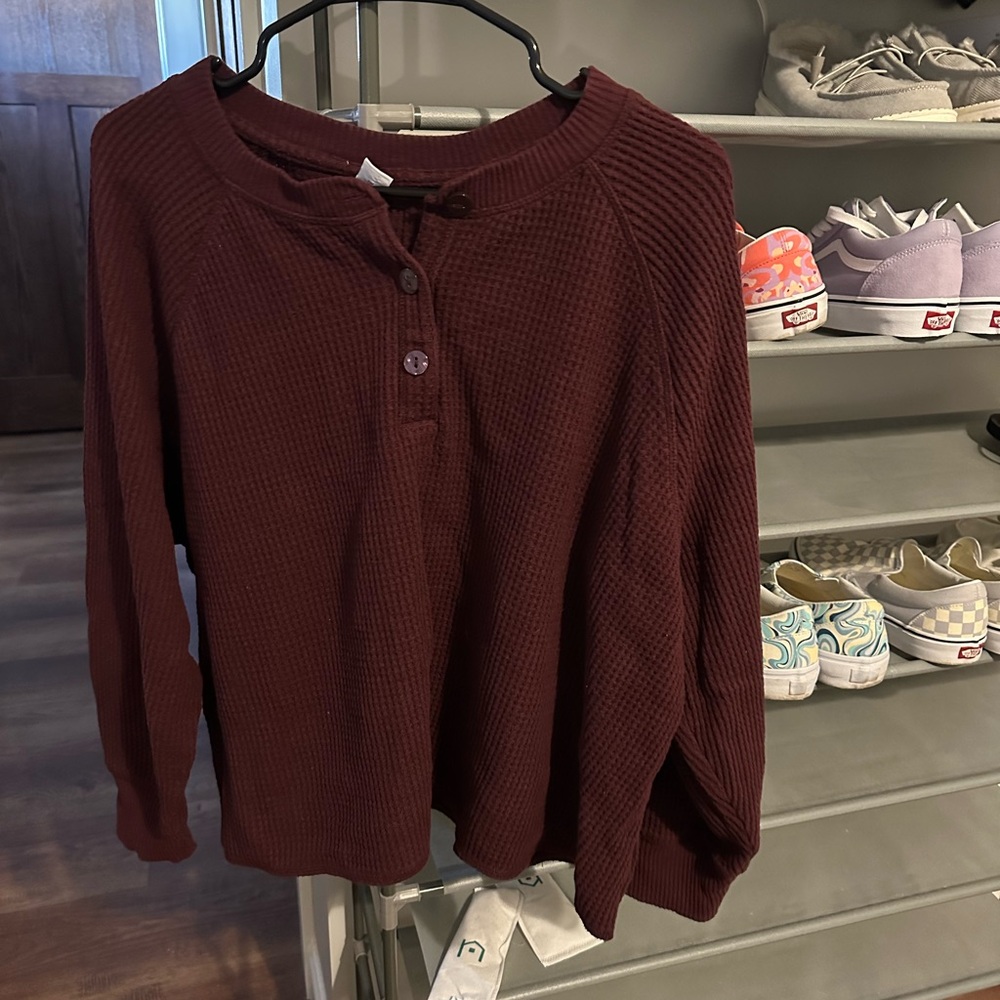 Old Navy Waffle knit Henley top